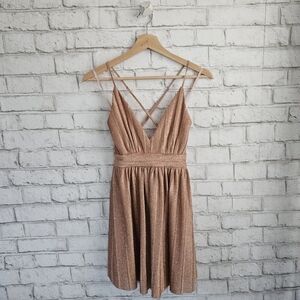 TRIXXI Copper Shimmer Party Dress, 3